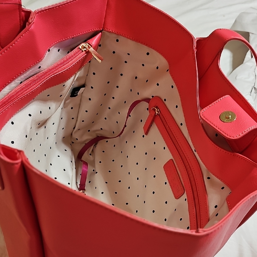 On 34th Peony Coral Women's Tote Bag - Picture 5 of 6